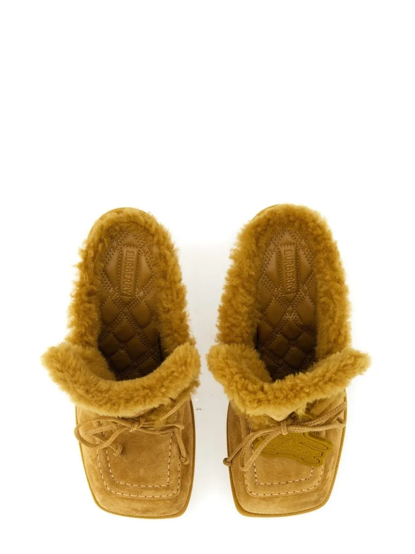 High Heel Calf Suede Mules