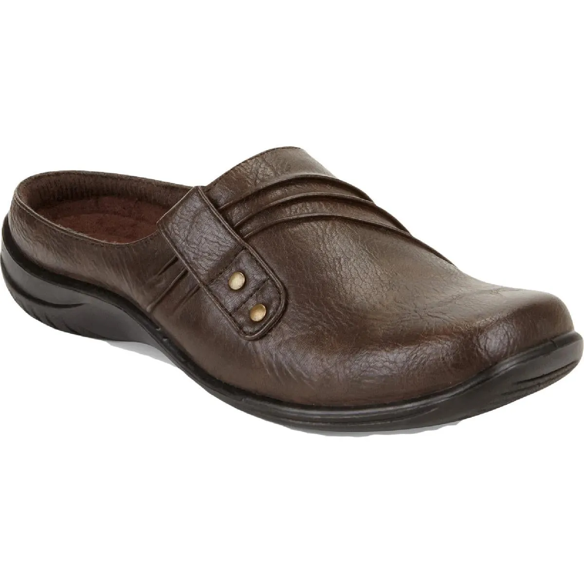 Holly Womens Faux Leather Stretch Mules