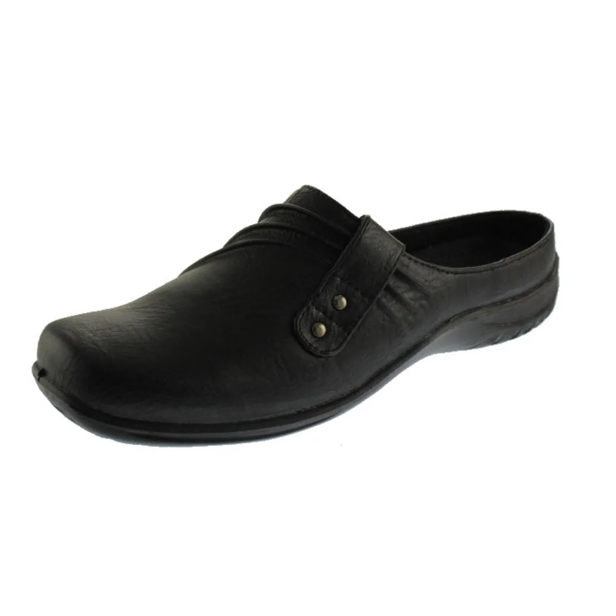 Holly Womens Faux Leather Stretch Mules