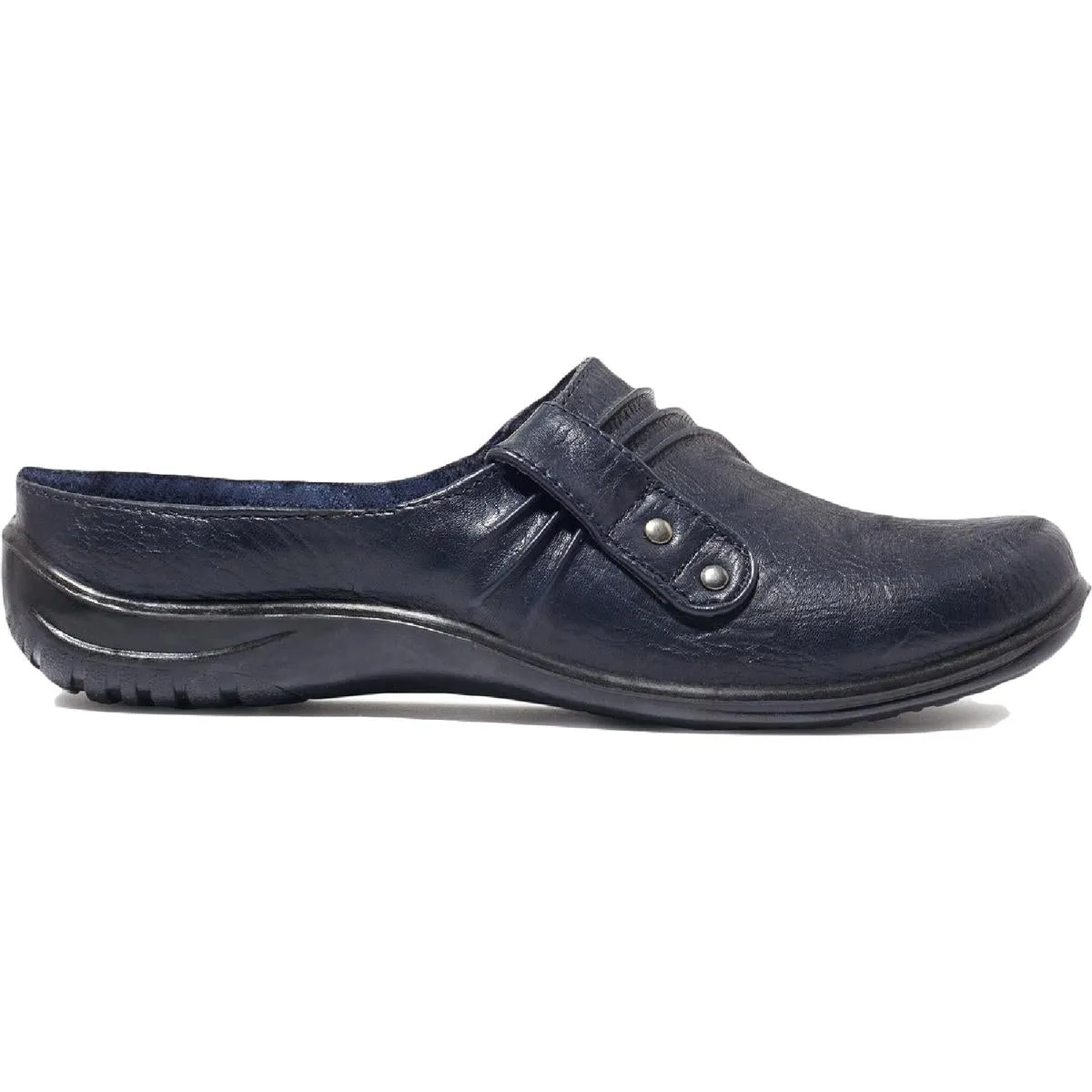 Holly Womens Faux Leather Stretch Mules
