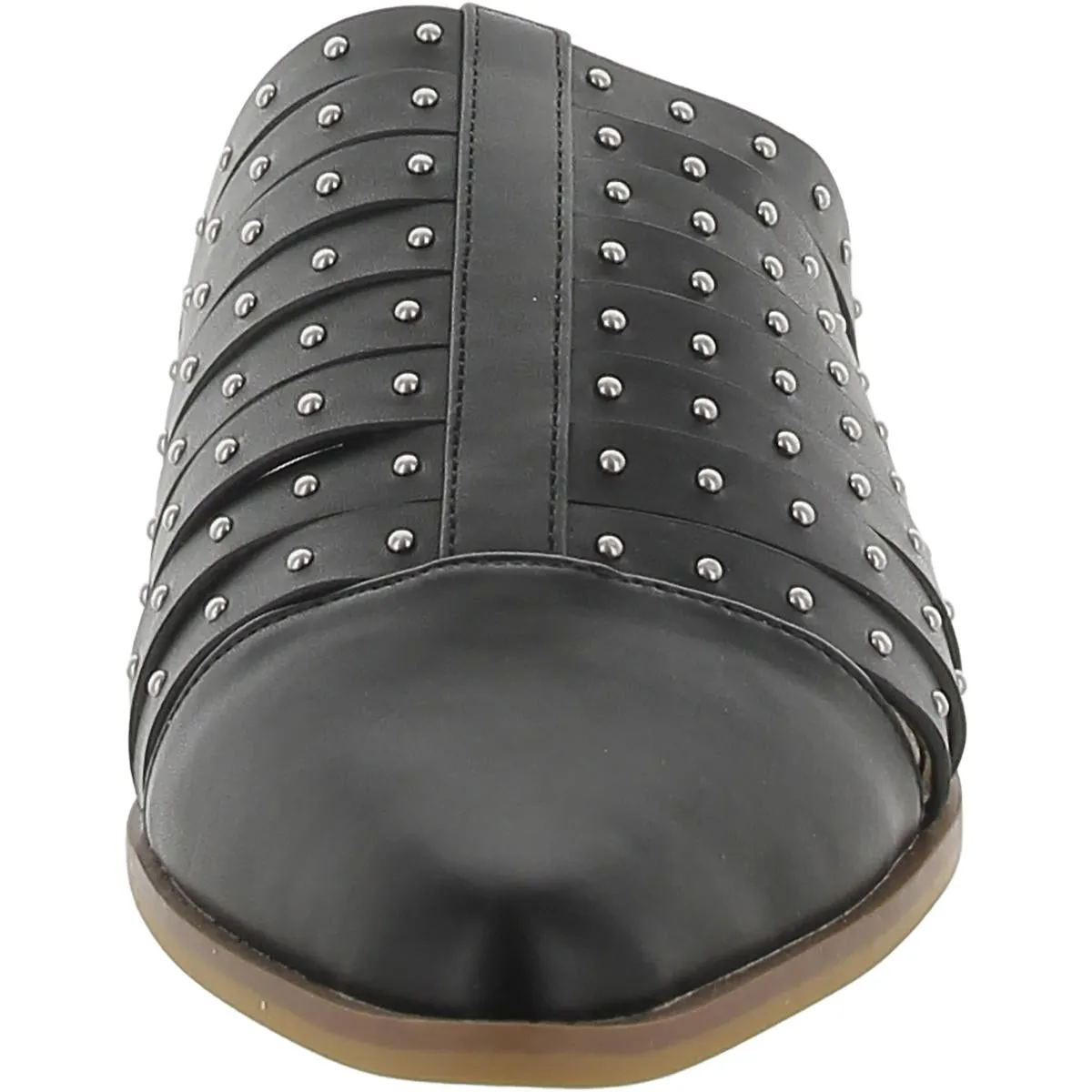 Idilly Womens Faux Leather Studded Mules