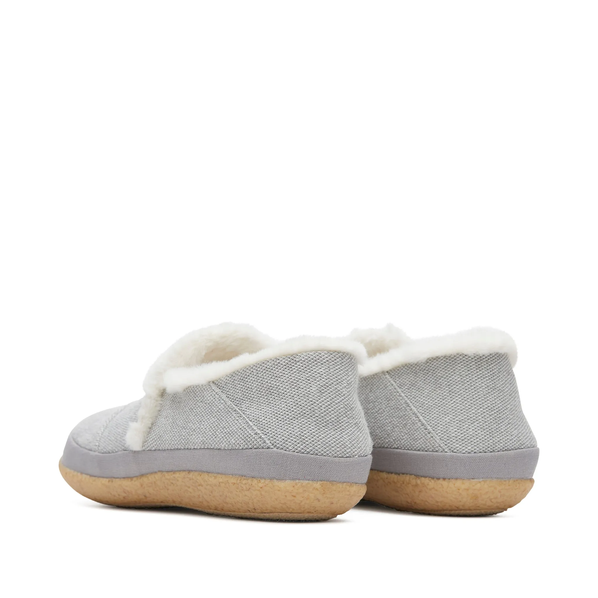 India Drizzle Grey Faux Fur Slipper
