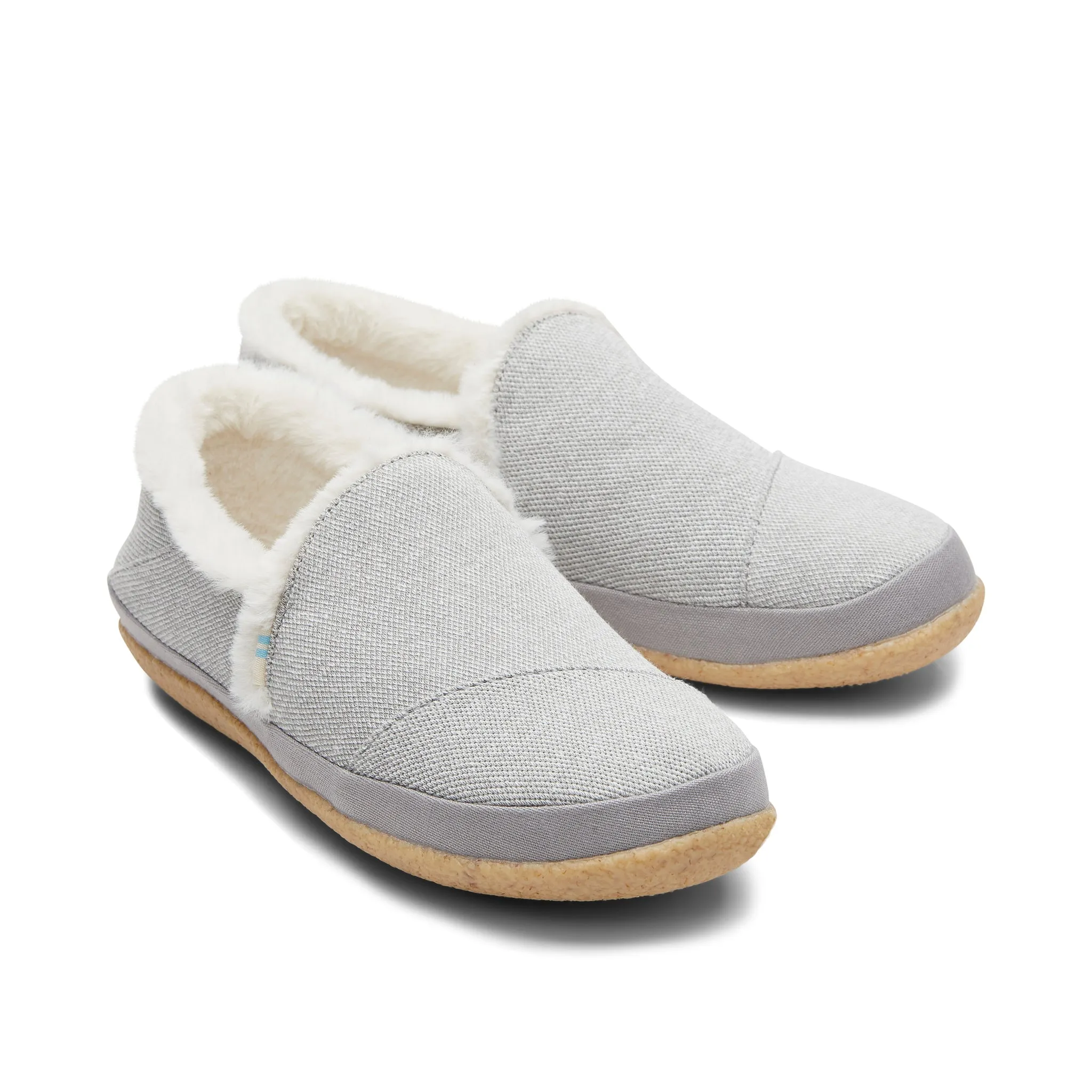 India Drizzle Grey Faux Fur Slipper