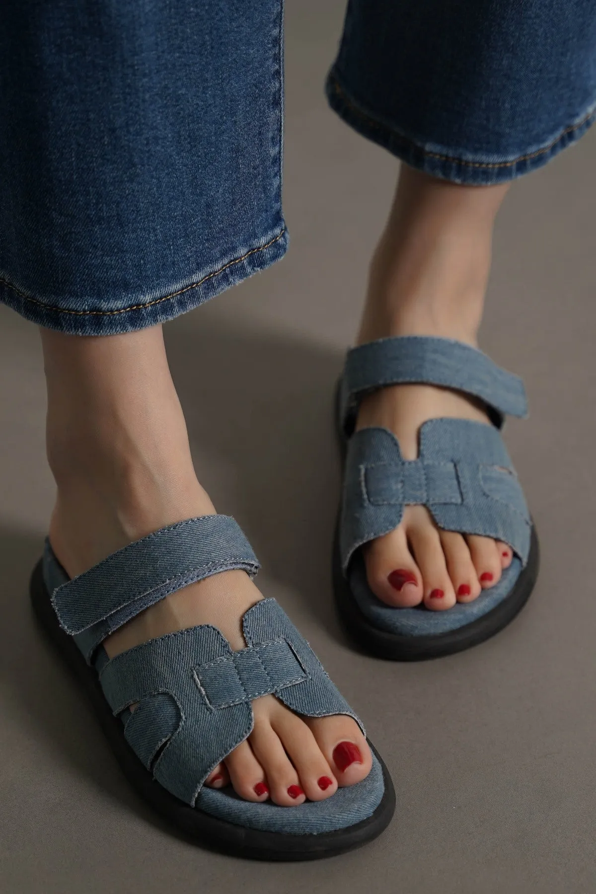 IZZY DENIM SLIDES