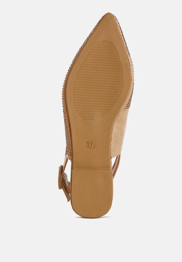 jarisa rhinestones embellished slingback mules