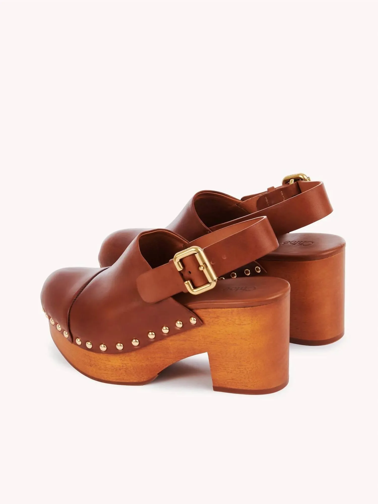 Jeannette Wedge Clogs In Ginger Brown