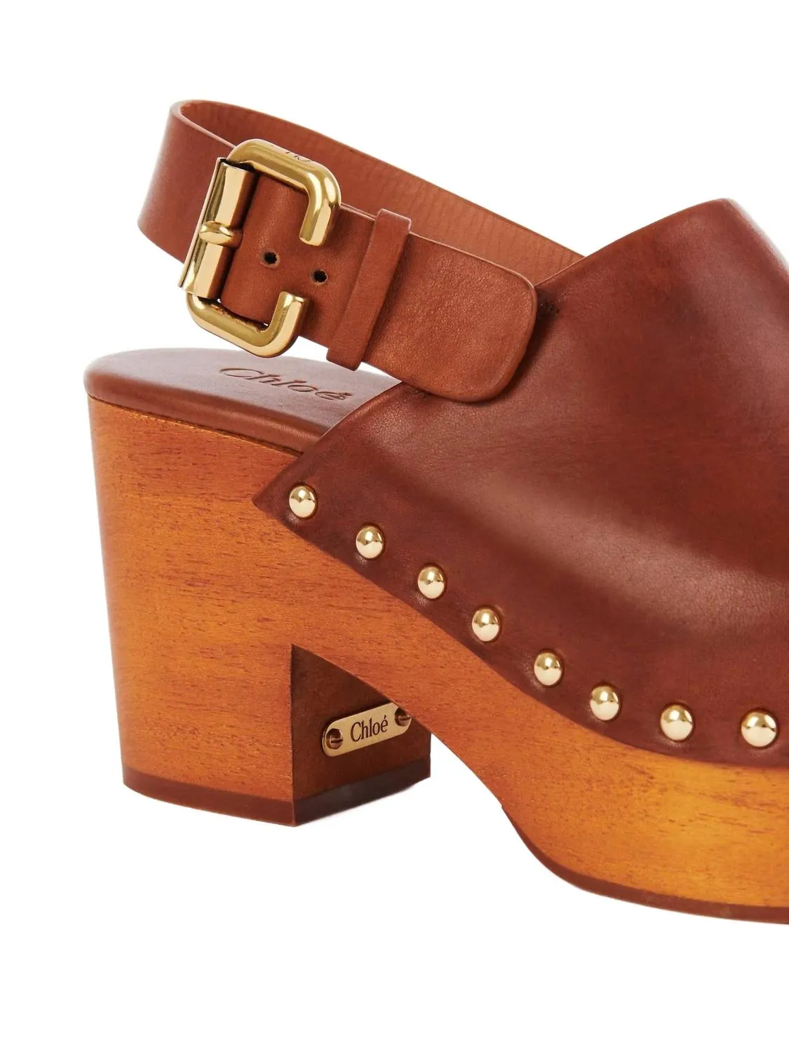 Jeannette Wedge Clogs In Ginger Brown