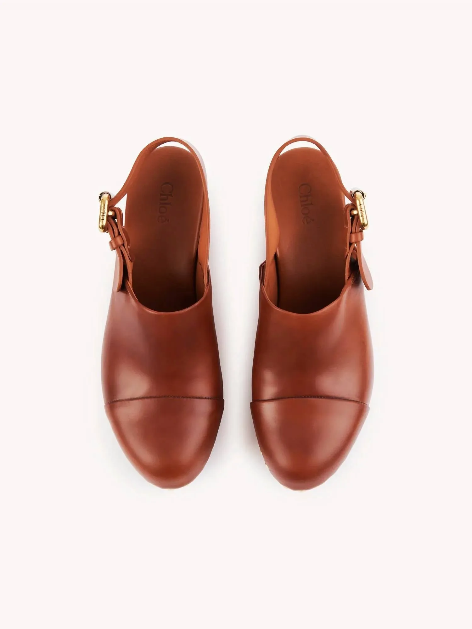 Jeannette Wedge Clogs In Ginger Brown