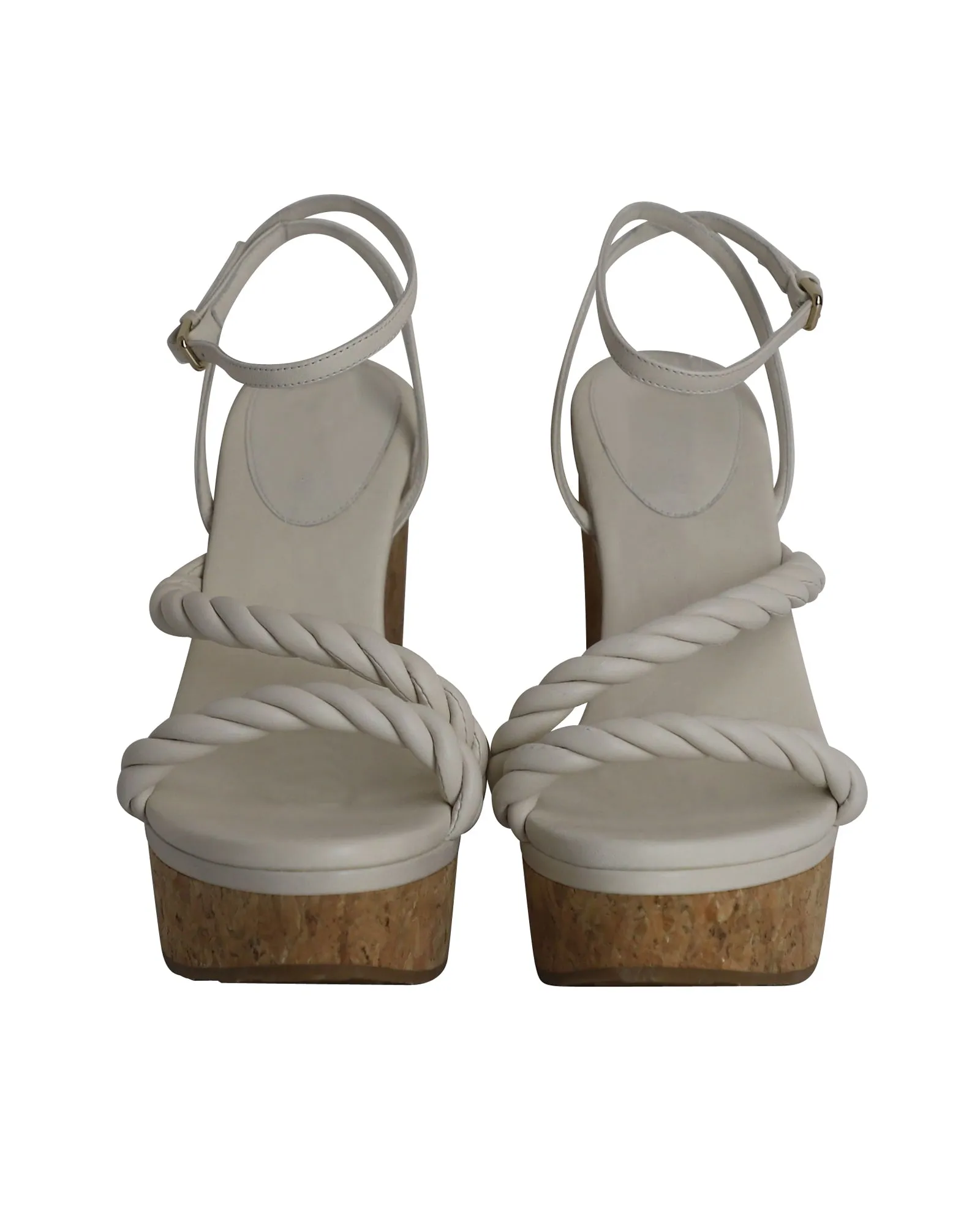 Jimmy Choo Diosa Wedge Sandals 130 in White Leather