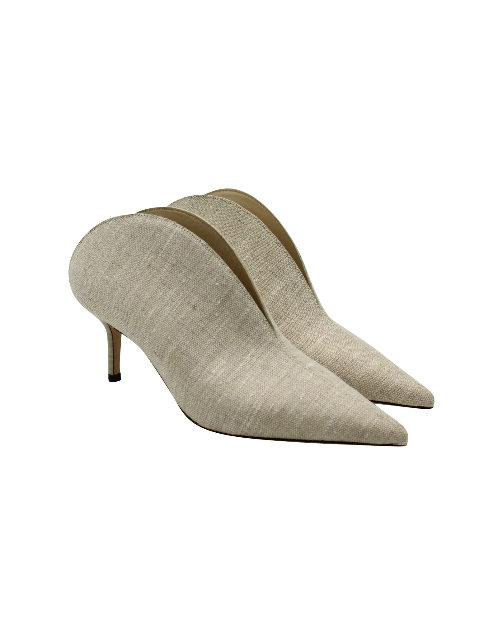 Jimmy Choo Loris Mules in Beige Linen