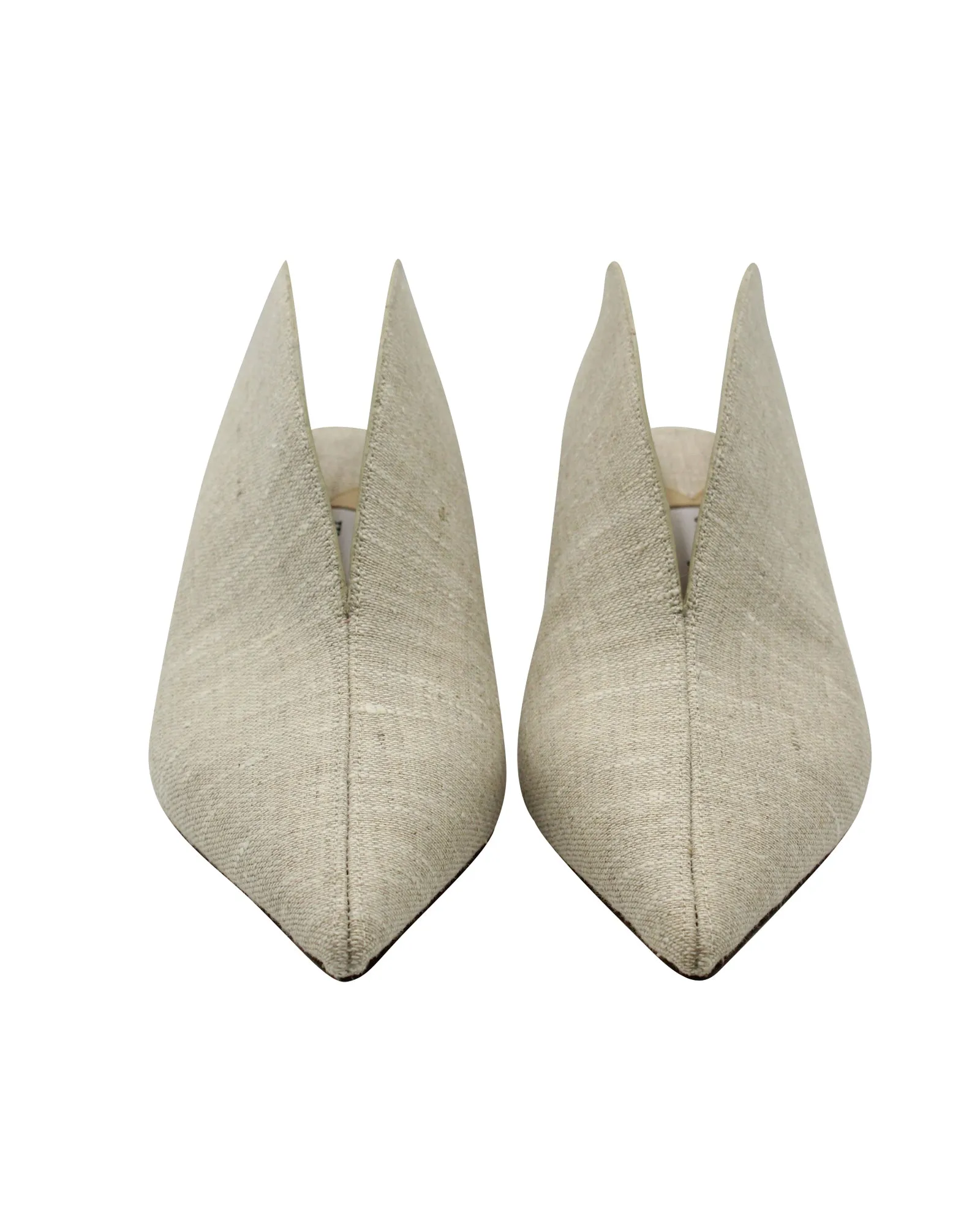 Jimmy Choo Loris Mules in Beige Linen