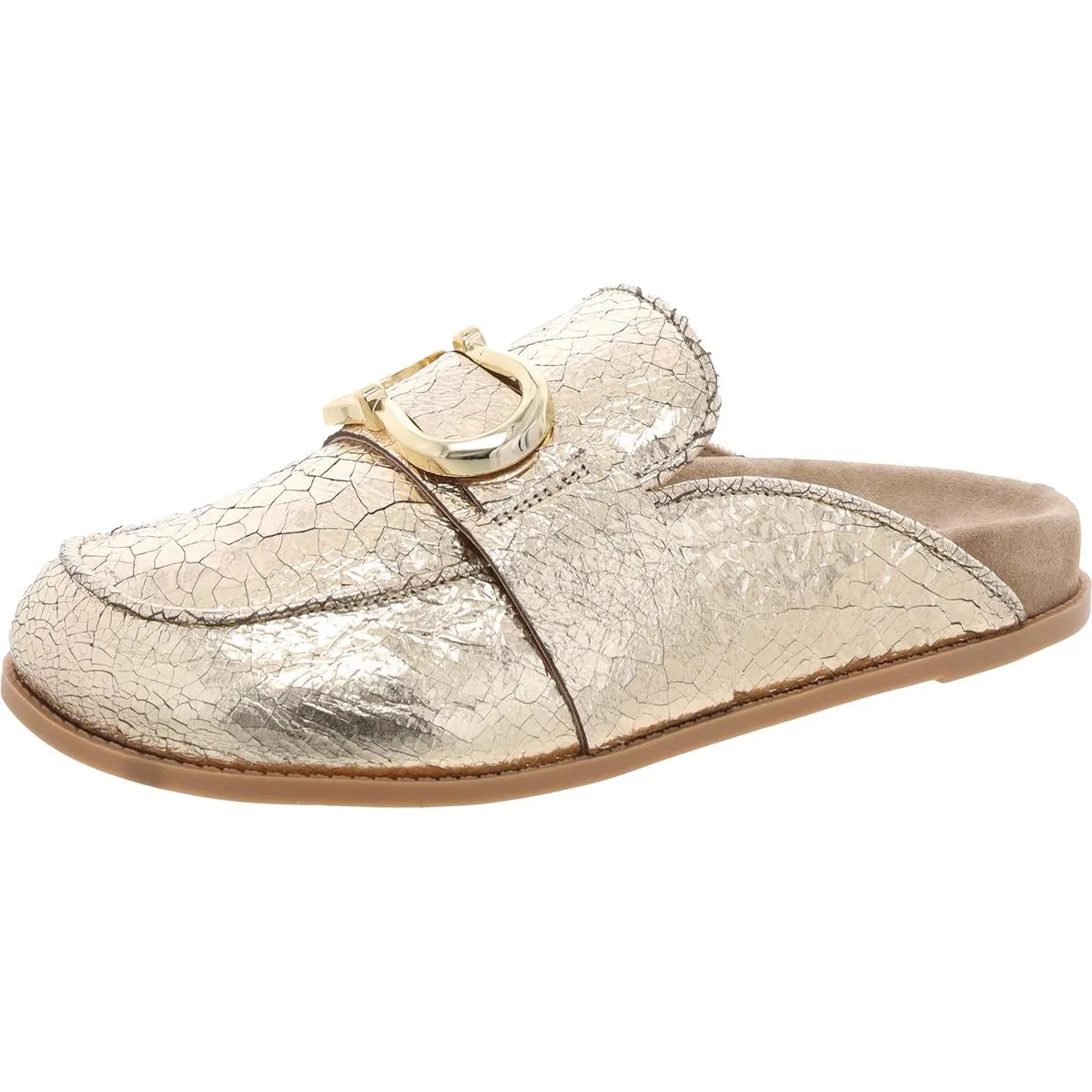JUNNIE Womens Leather Slip On Mules