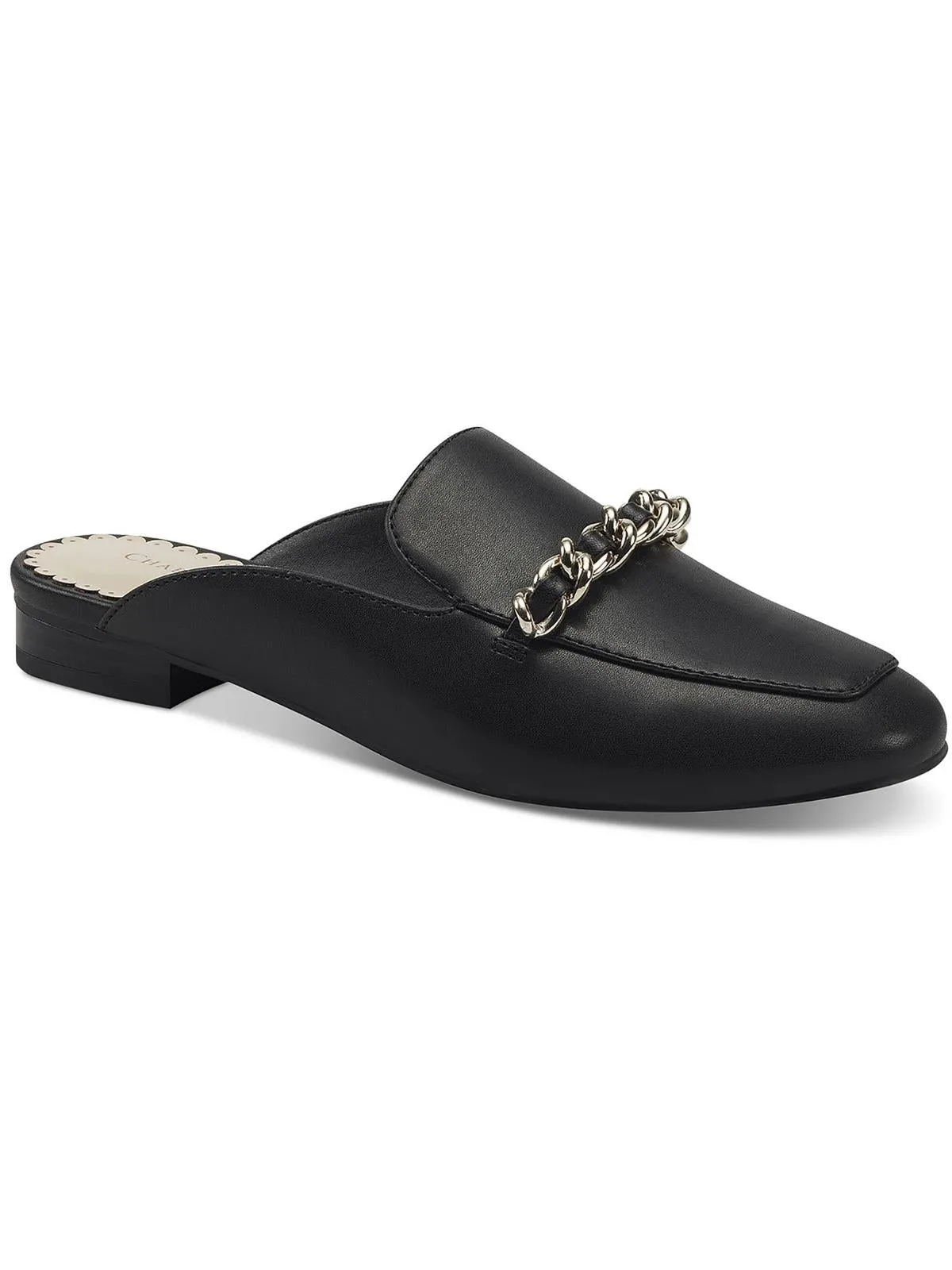 Kari Womens Faux Suede Chain Mules
