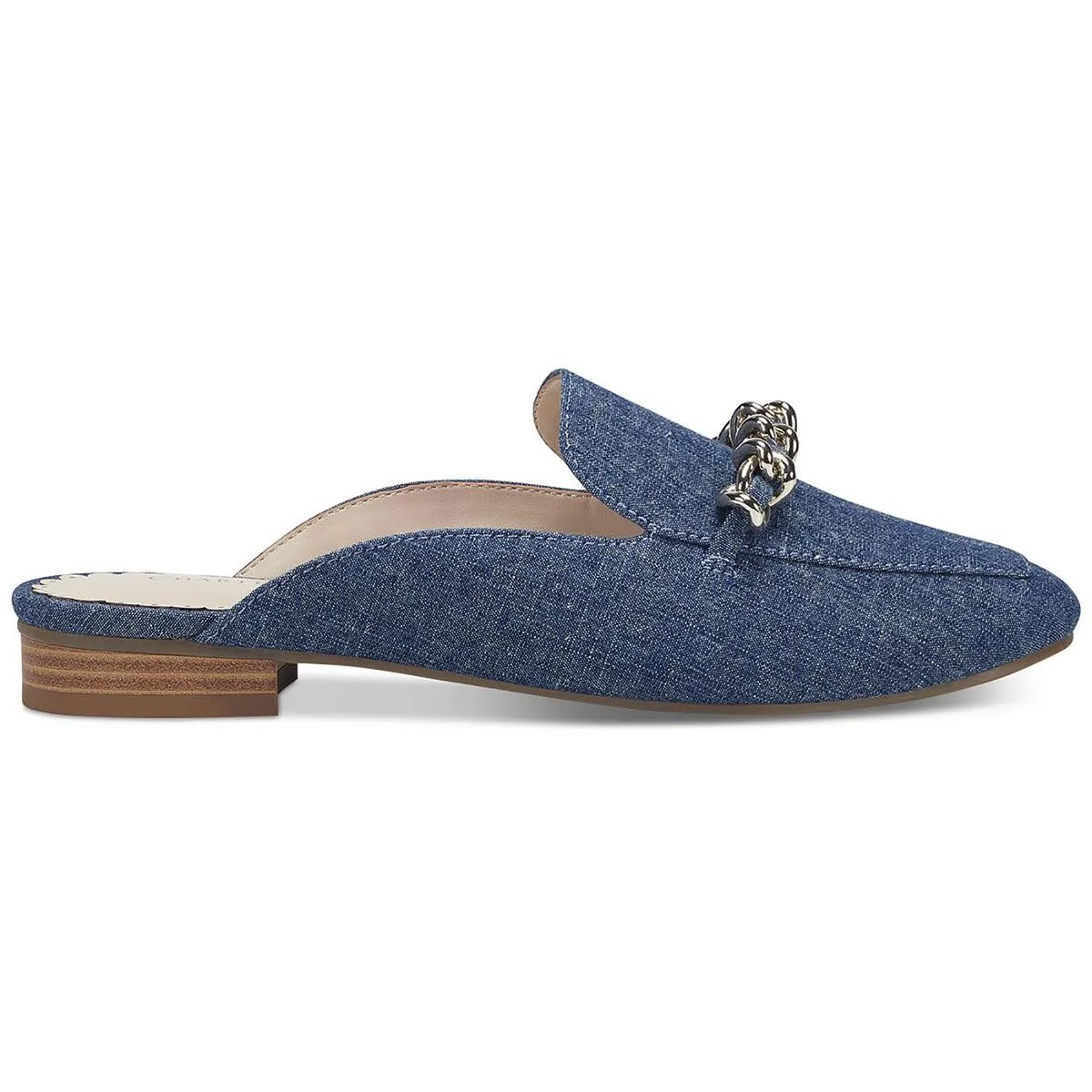 Kari Womens Faux Suede Chain Mules