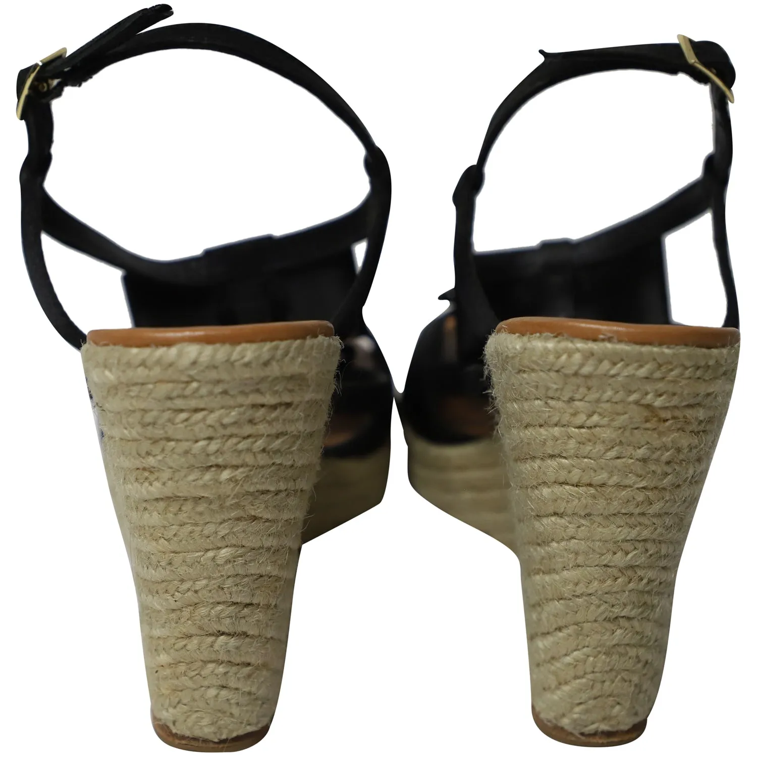 Kate Spade Juju Bow-Strap Espadrille Wedge in Black Leather