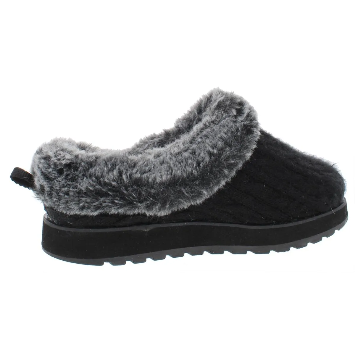 Keepsakes Ice Angel Womens Cable Knit Faux Fur Clogs