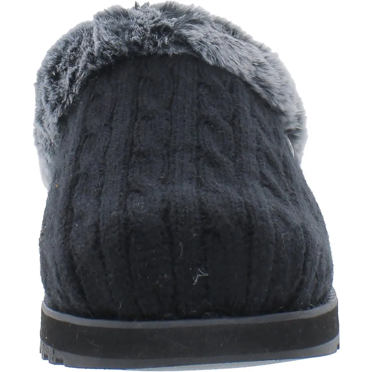 Keepsakes Ice Angel Womens Cable Knit Faux Fur Clogs