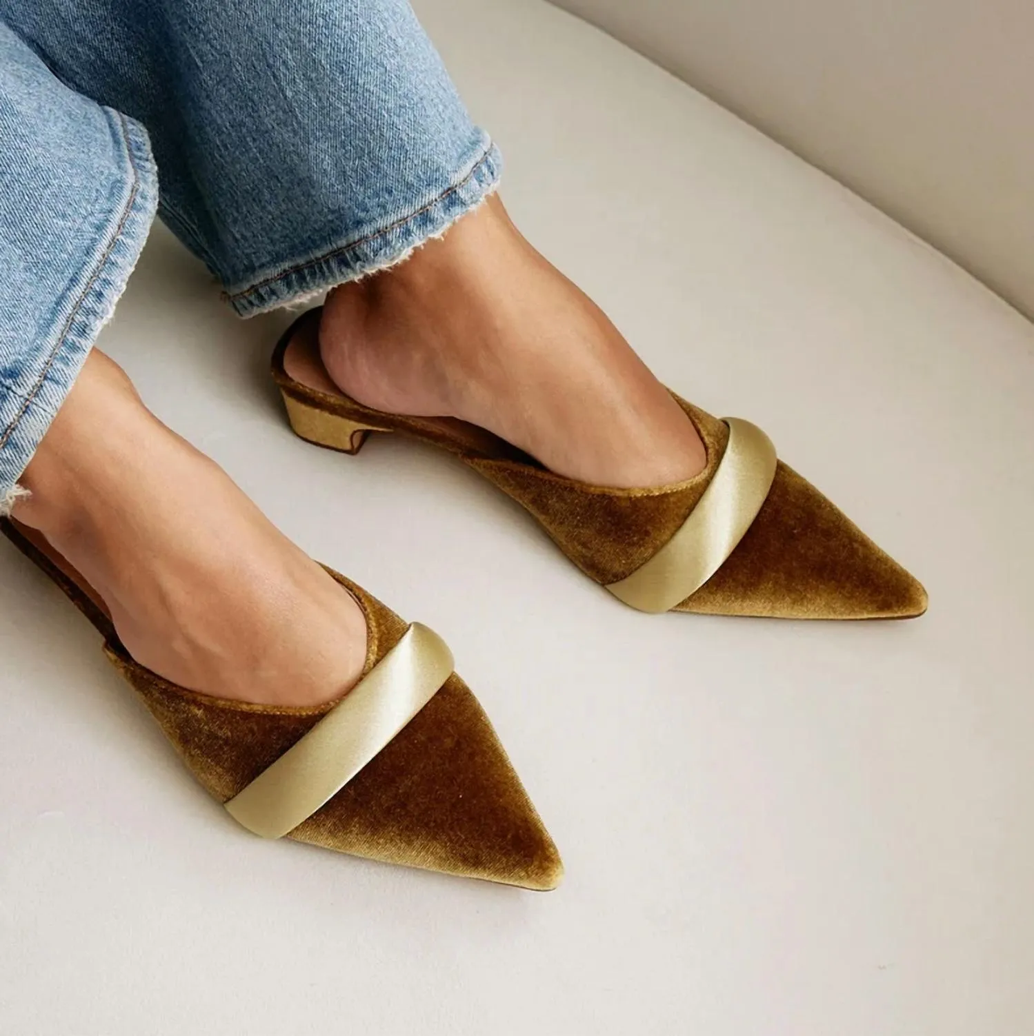 Kellan Heeled Mule In Chartreuse