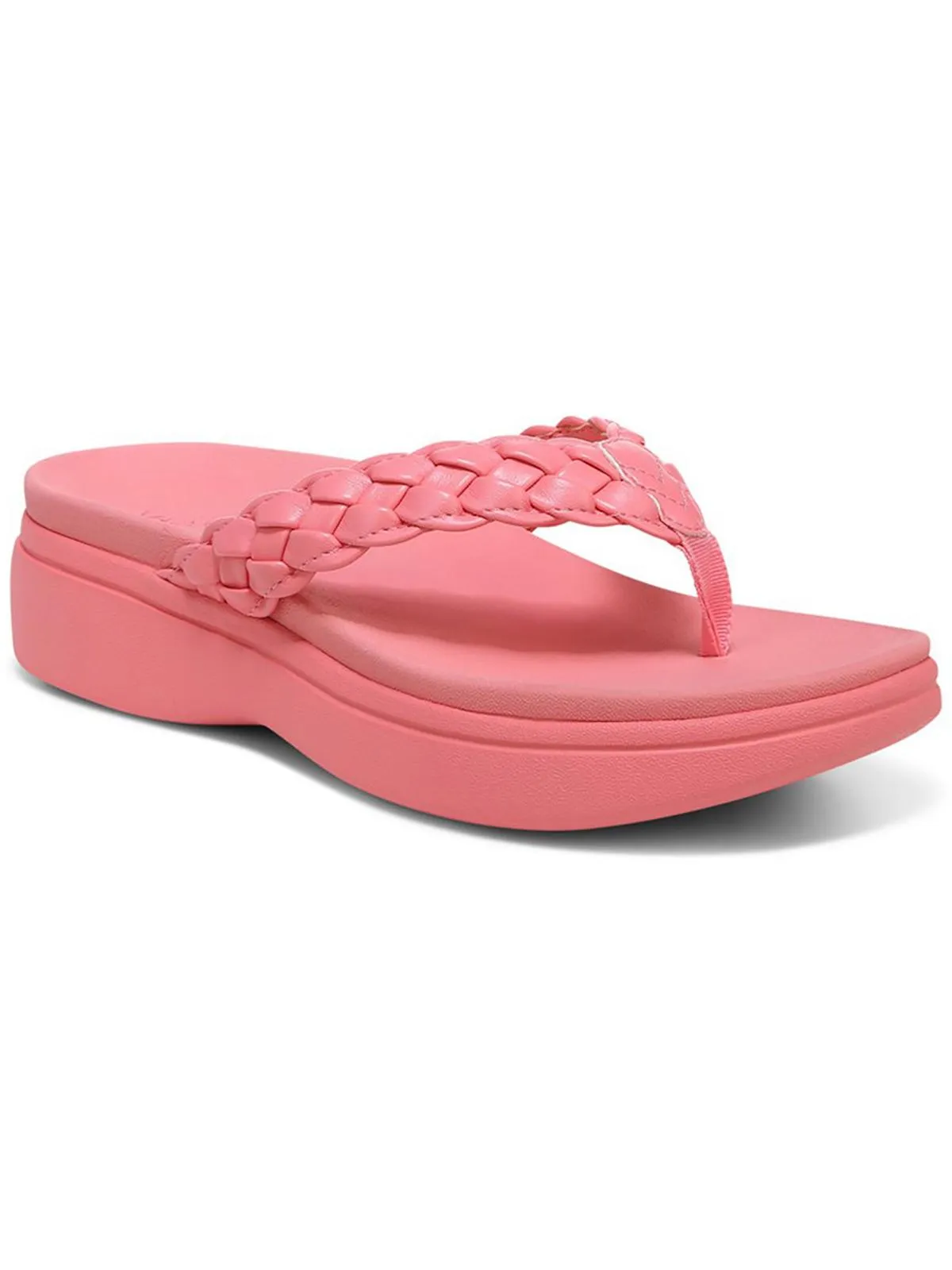 Kenji Womens Faux Leather Slip On Wedge Sandals