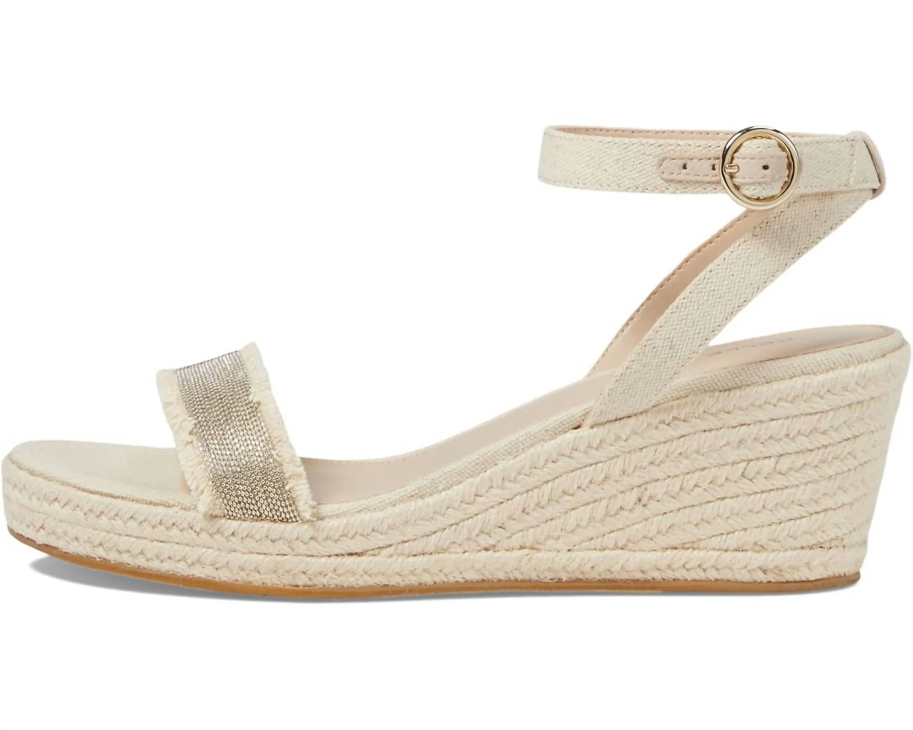 Kitina Wedge Sandal In Natural Linen