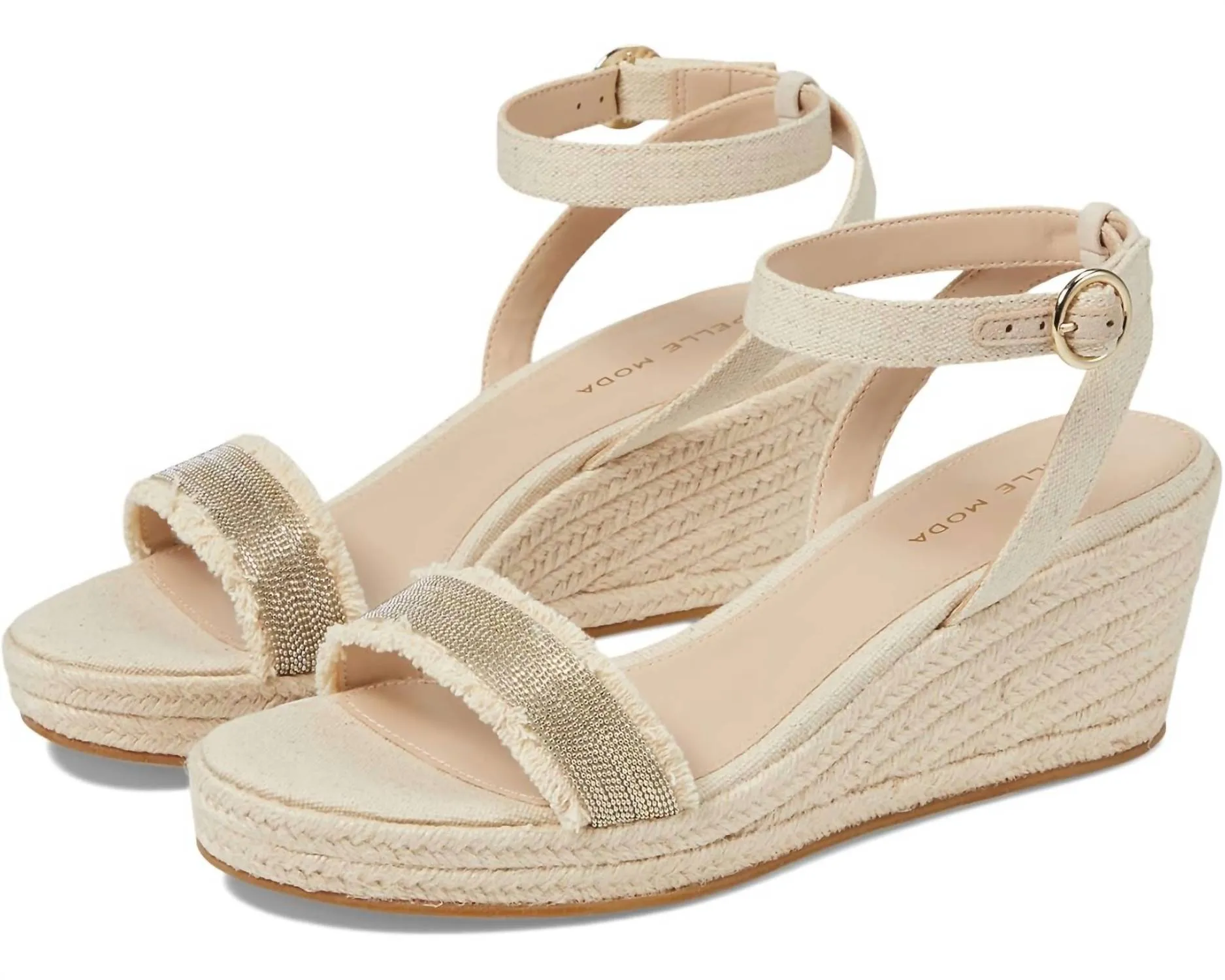 Kitina Wedge Sandal In Natural Linen