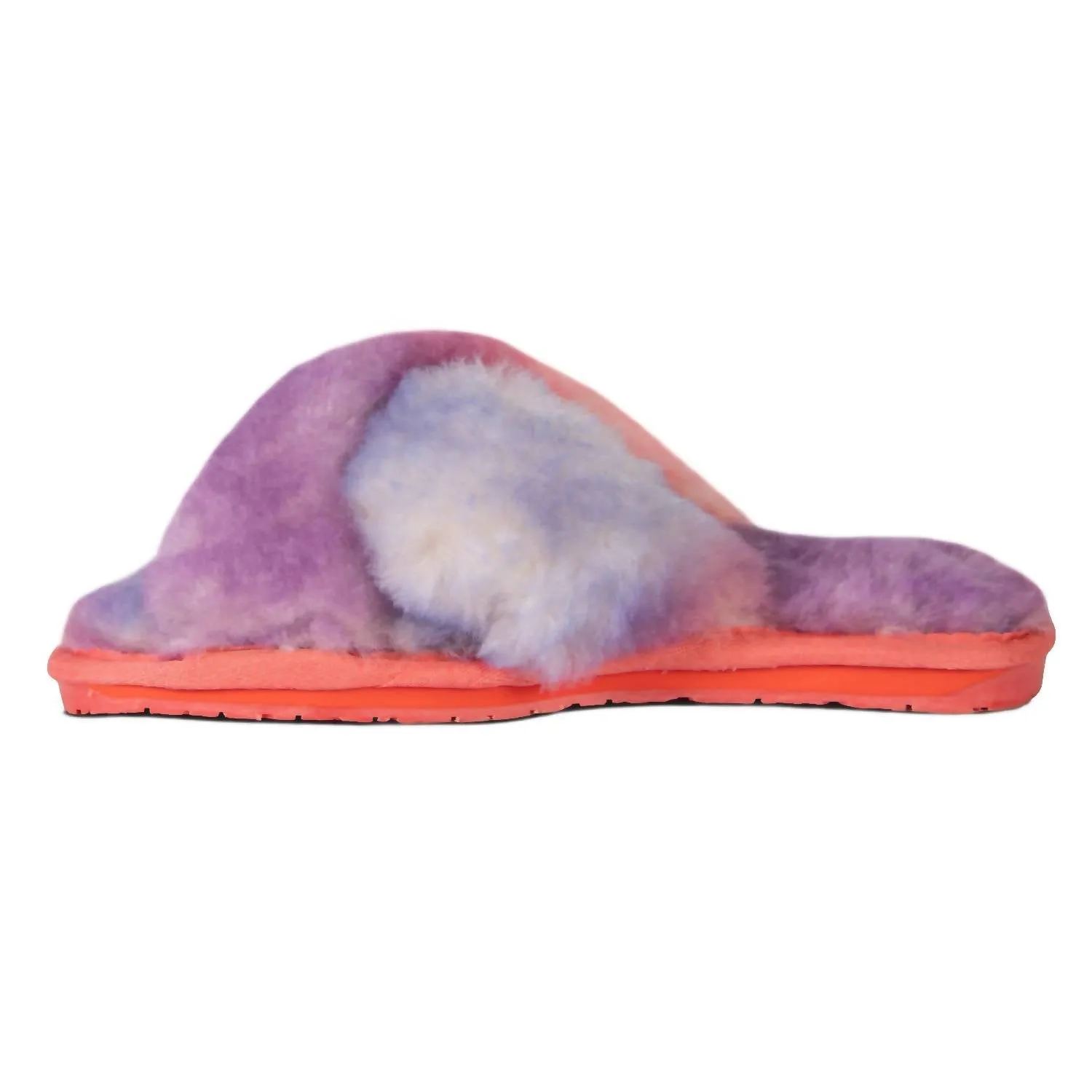 Ladies Duo-Tone Emma Sheepskin Slipper In Tie/dye