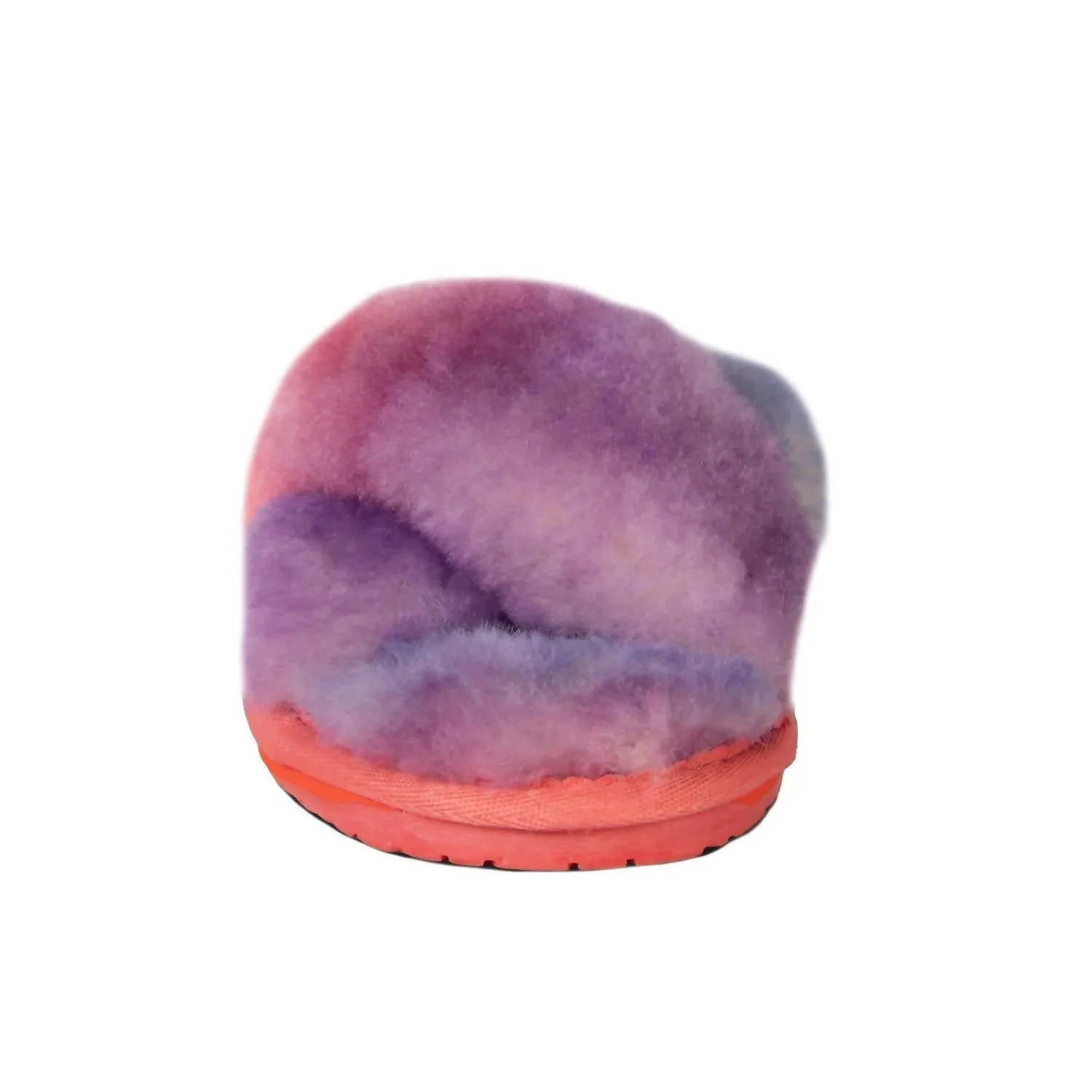 Ladies Duo-Tone Emma Sheepskin Slipper In Tie/dye