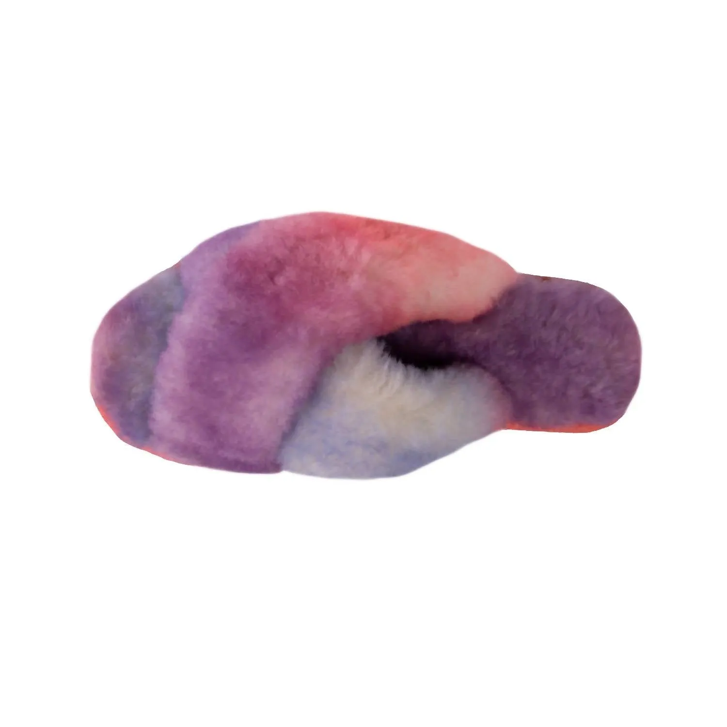 Ladies Duo-Tone Emma Sheepskin Slipper In Tie/dye