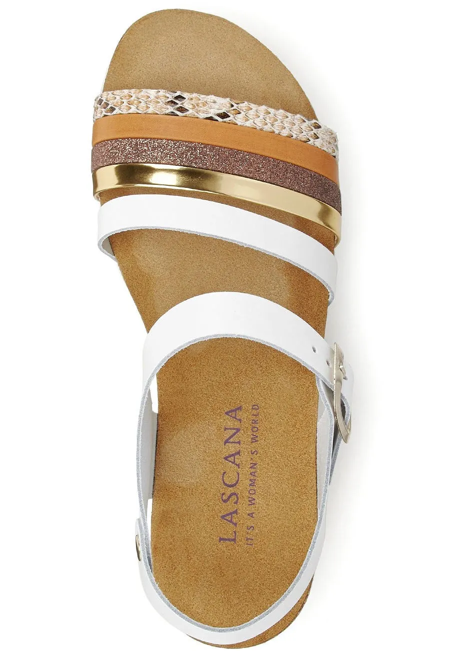 LASCANA Women's Strap Detail Wedge Sandals