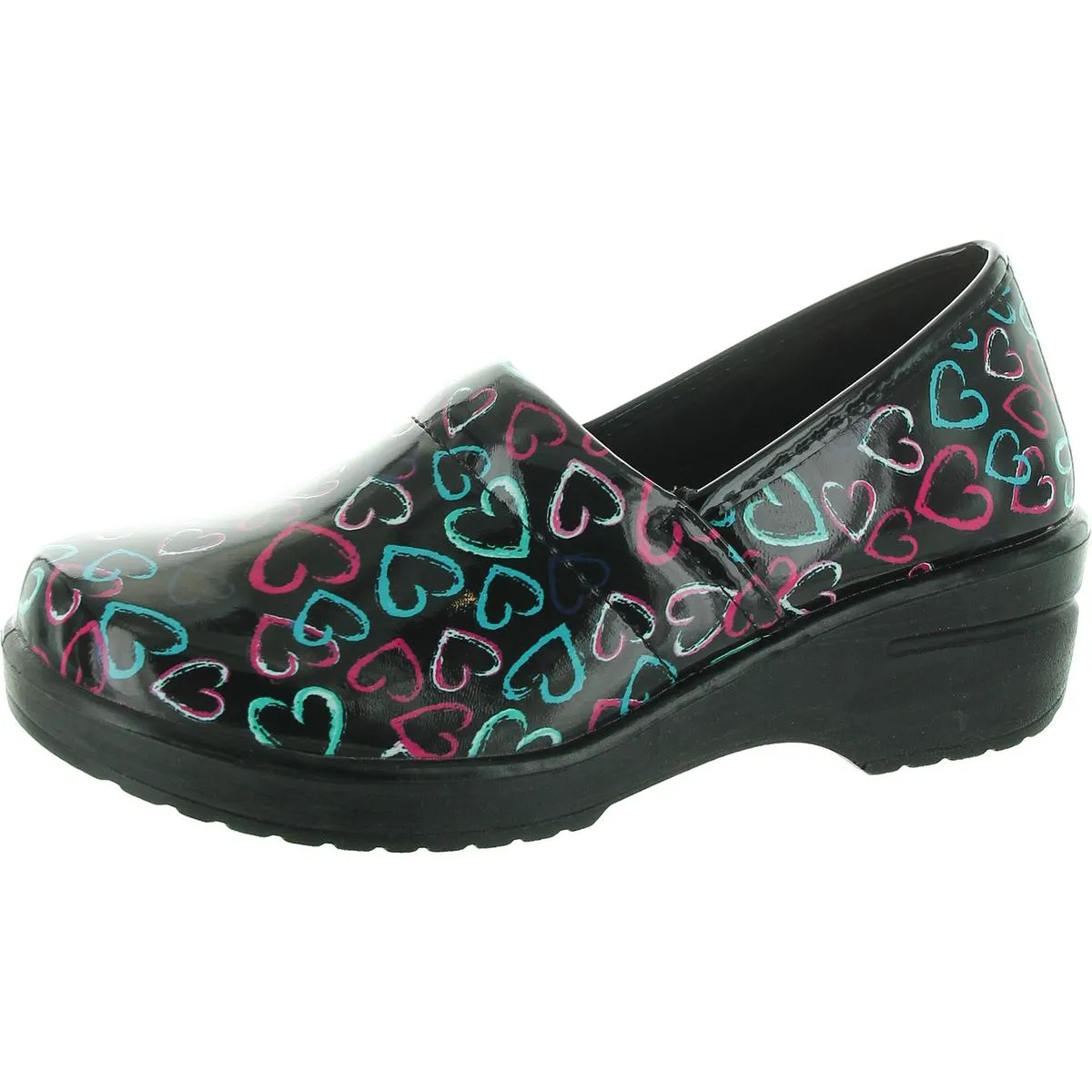 Laurie Womens Faux Leather Slip On Clogs