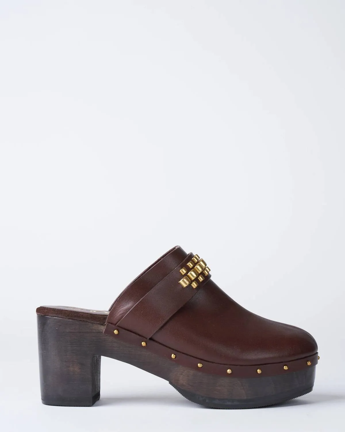 Leather Clog In Brown Aniv Leather