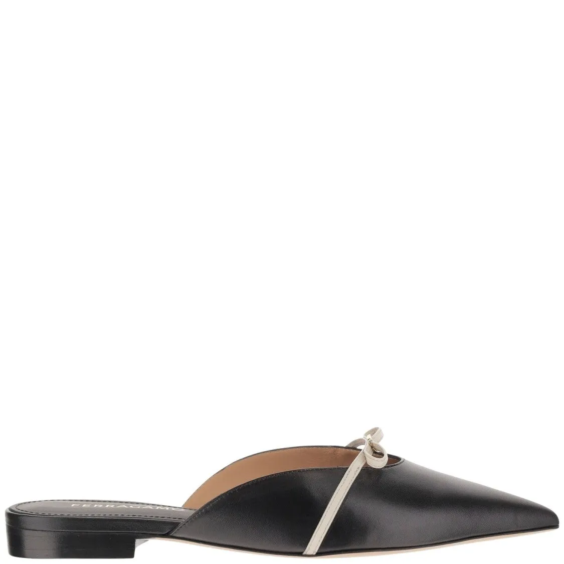 Leather Mules With Bow