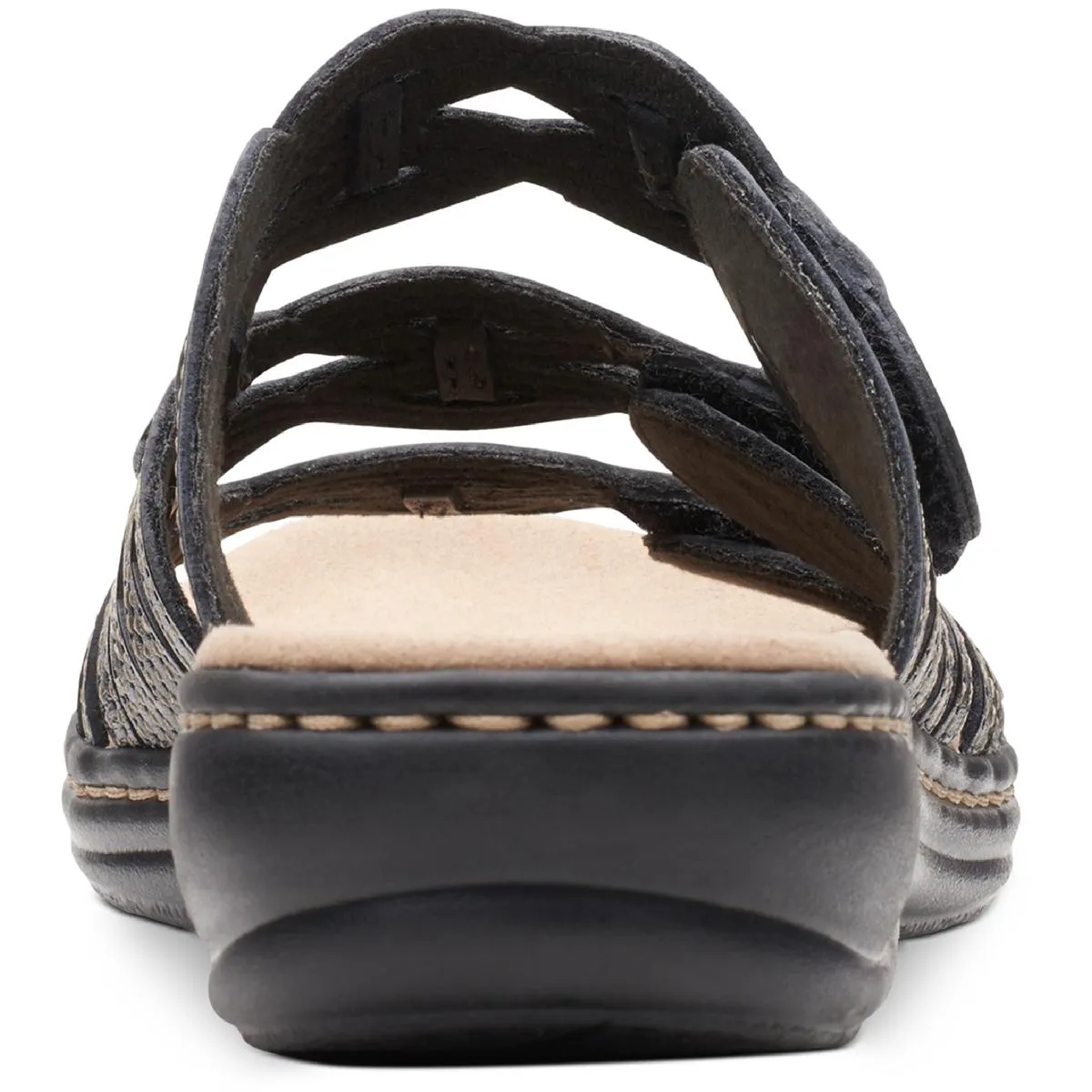 Leisa Faye Womens Leather Strappy Wedge Sandals