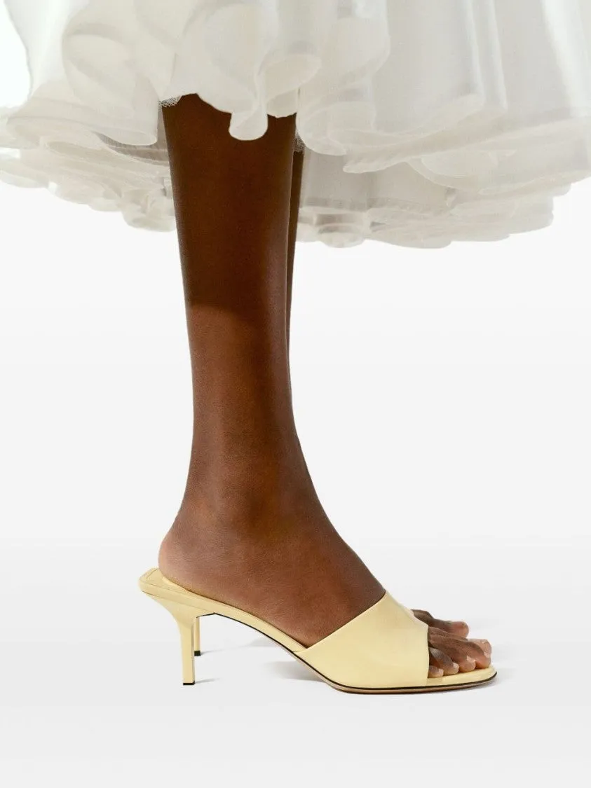 Les Cubisto Yellow Leather Mules