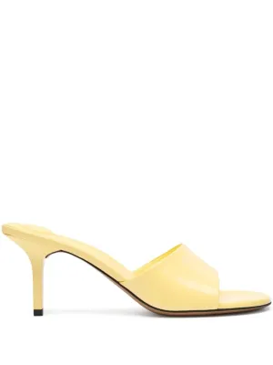 Les Cubisto Yellow Leather Mules