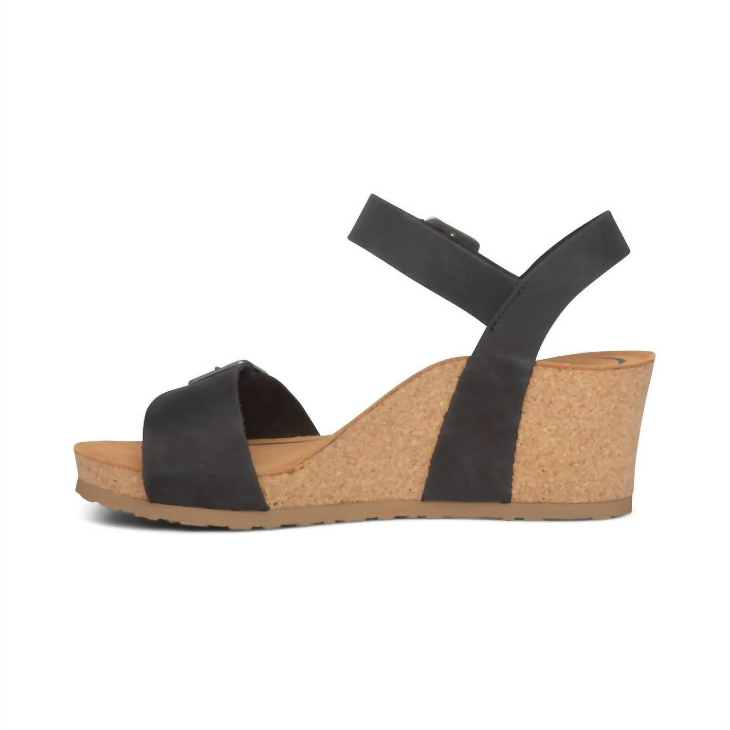 Lexa Quarter Strap Wedge Sandal In Black