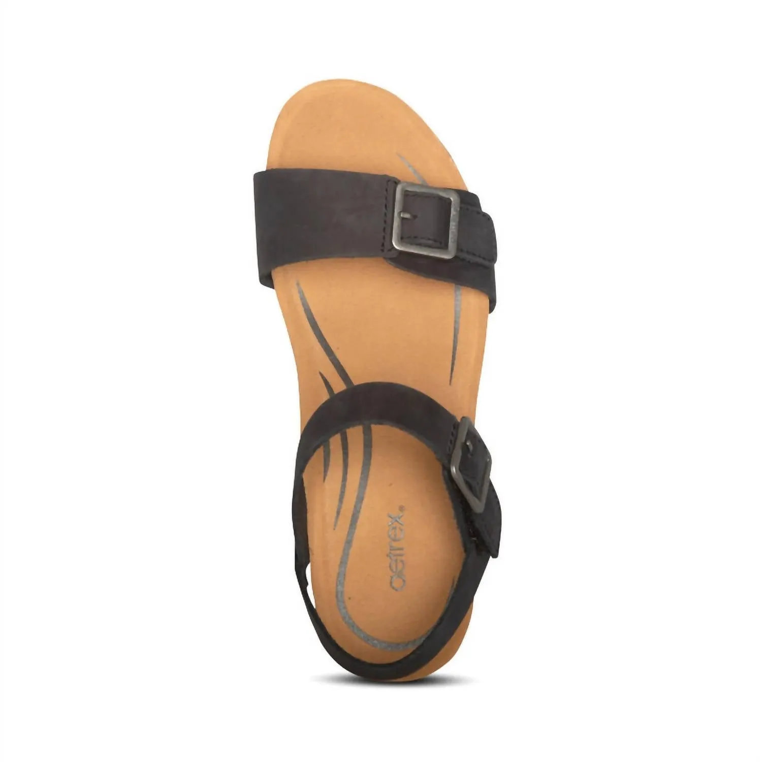 Lexa Quarter Strap Wedge Sandal In Black