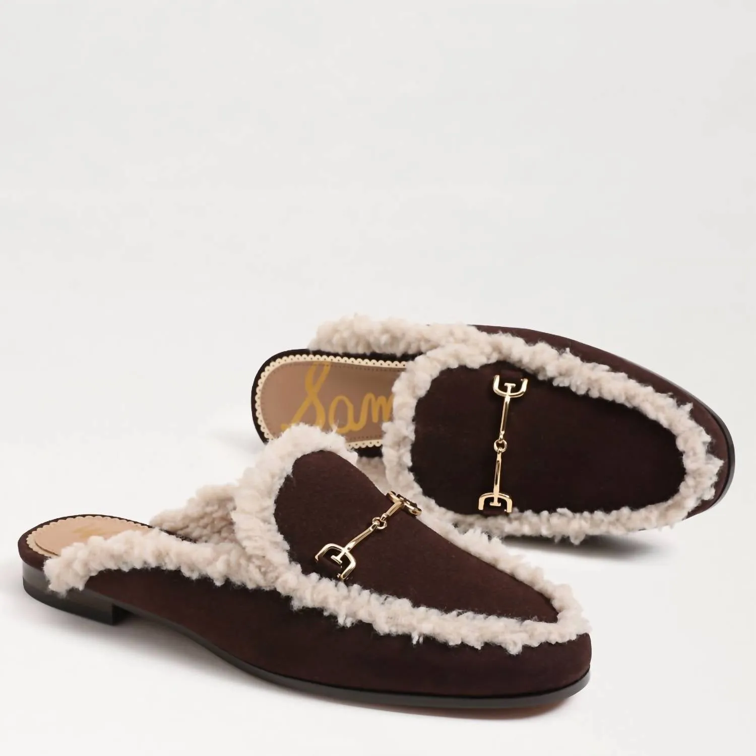 Linnie Bit Cozy Mule In Caf Noir Dark Brown Suede
