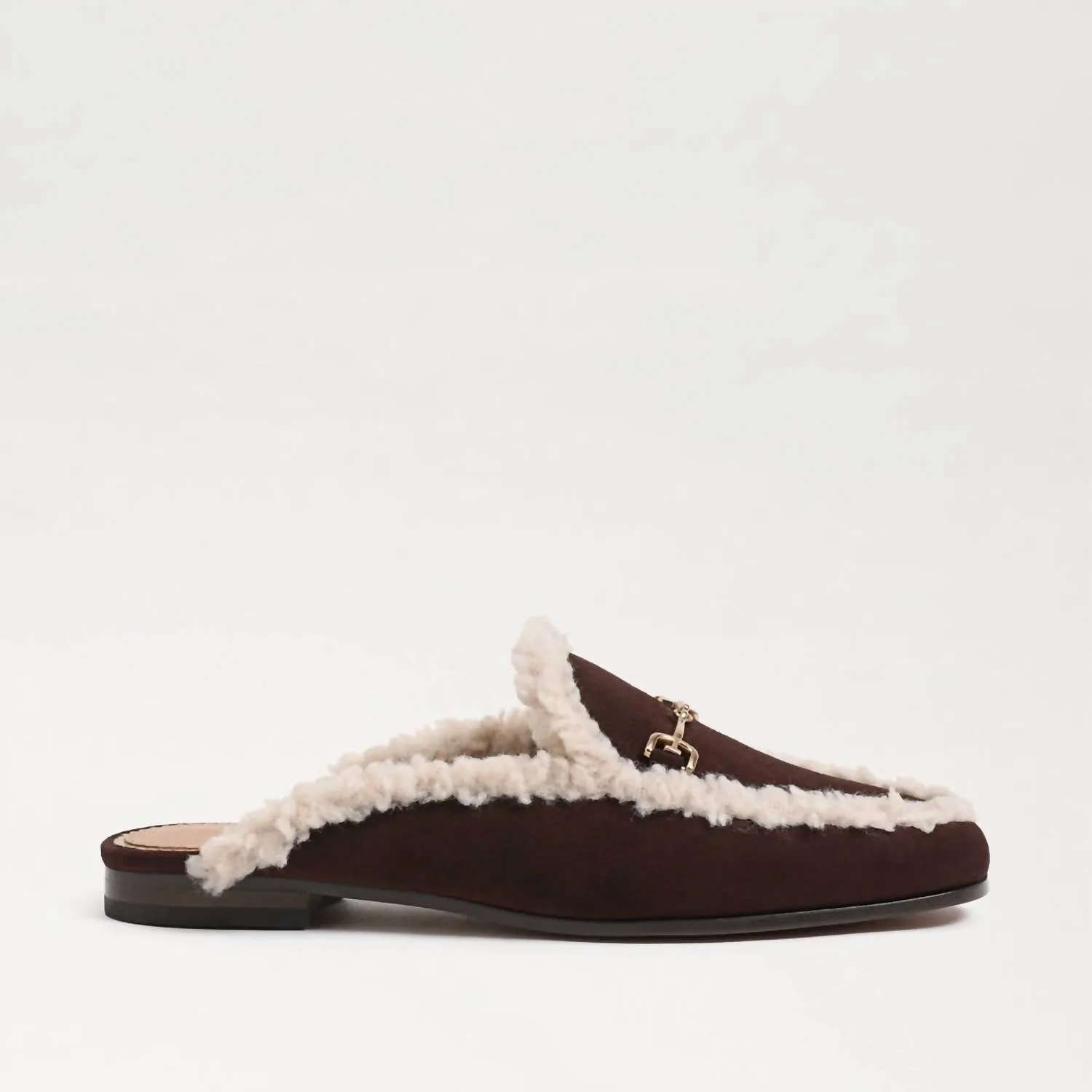 Linnie Bit Cozy Mule In Caf Noir Dark Brown Suede