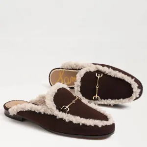 Linnie Bit Cozy Mule In Caf Noir Dark Brown Suede