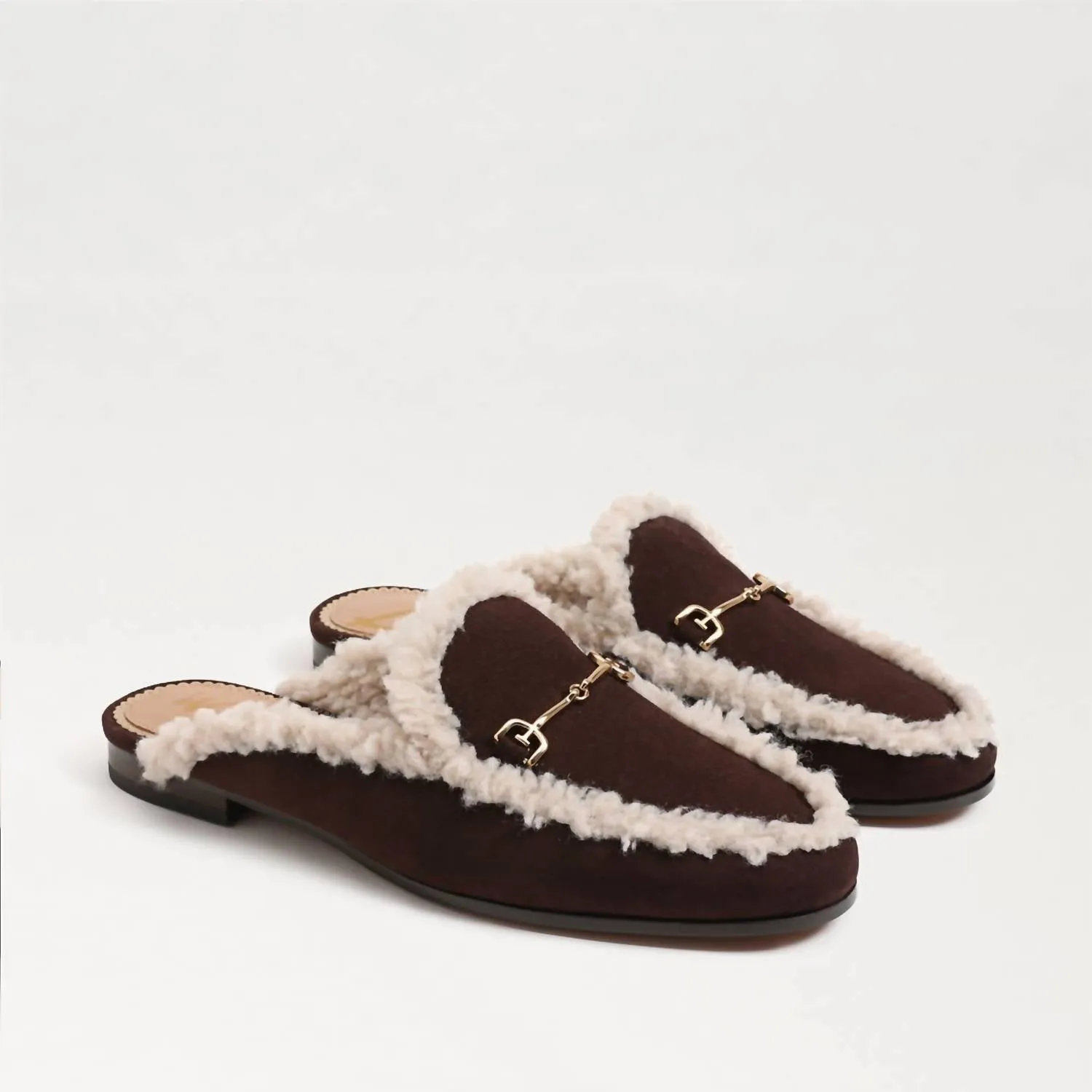 Linnie Bit Cozy Mule In Caf Noir Dark Brown Suede