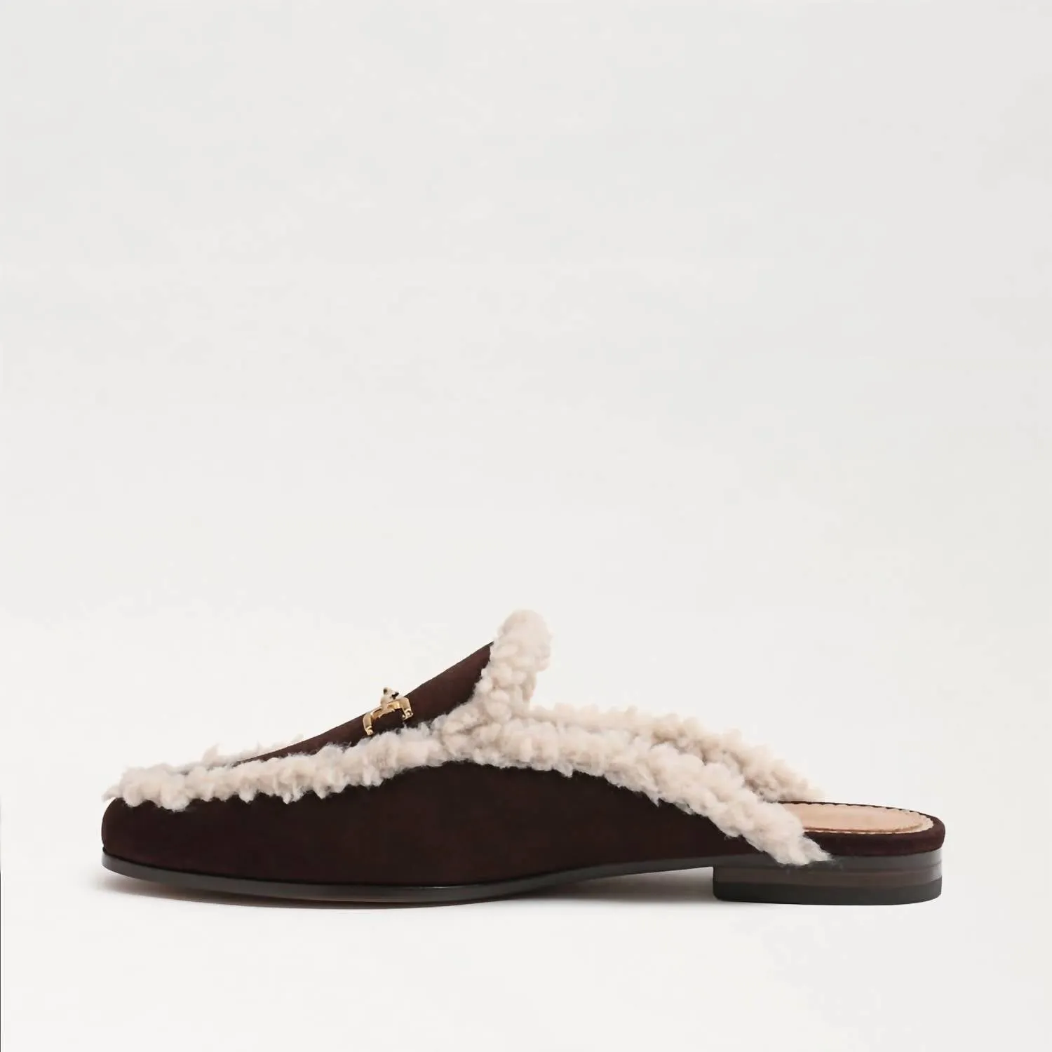 Linnie Bit Cozy Mule In Caf Noir Dark Brown Suede