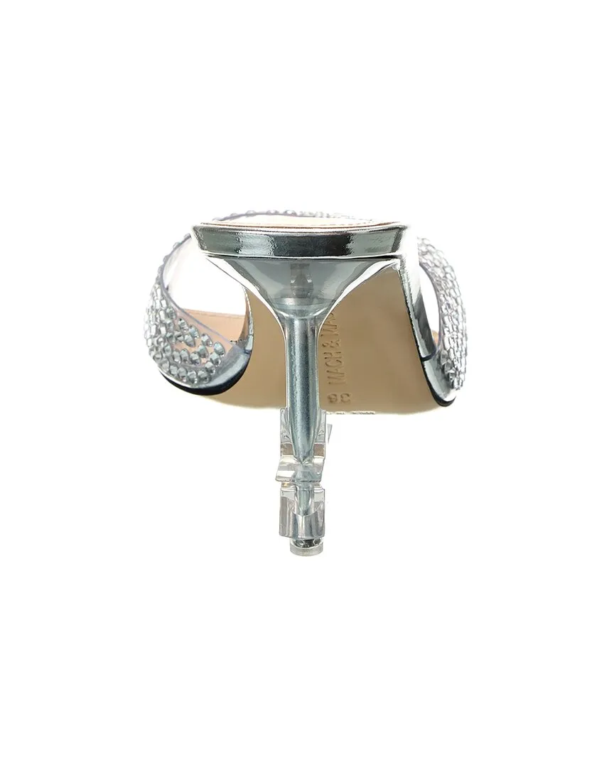 Mach & Mach Crystal-Embellished Star Vinyl & Leather Mule