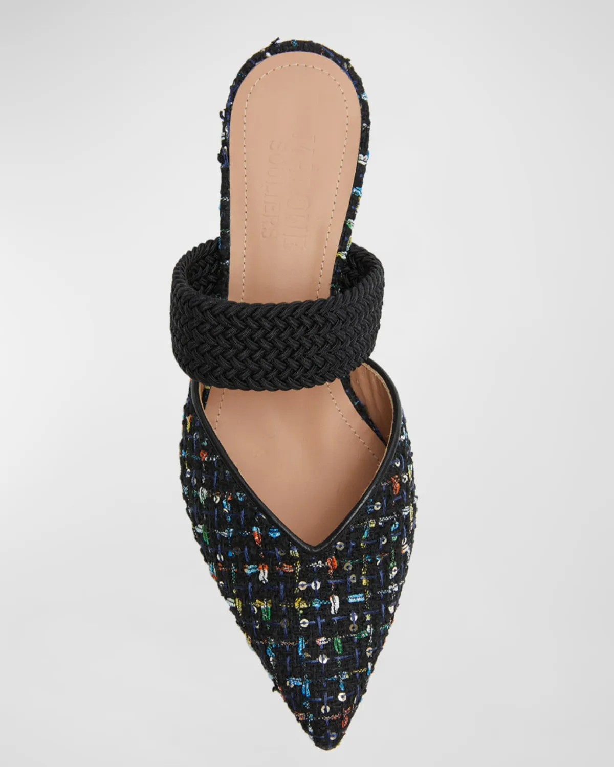 Maisie Tweed Kitten-Heel Mules