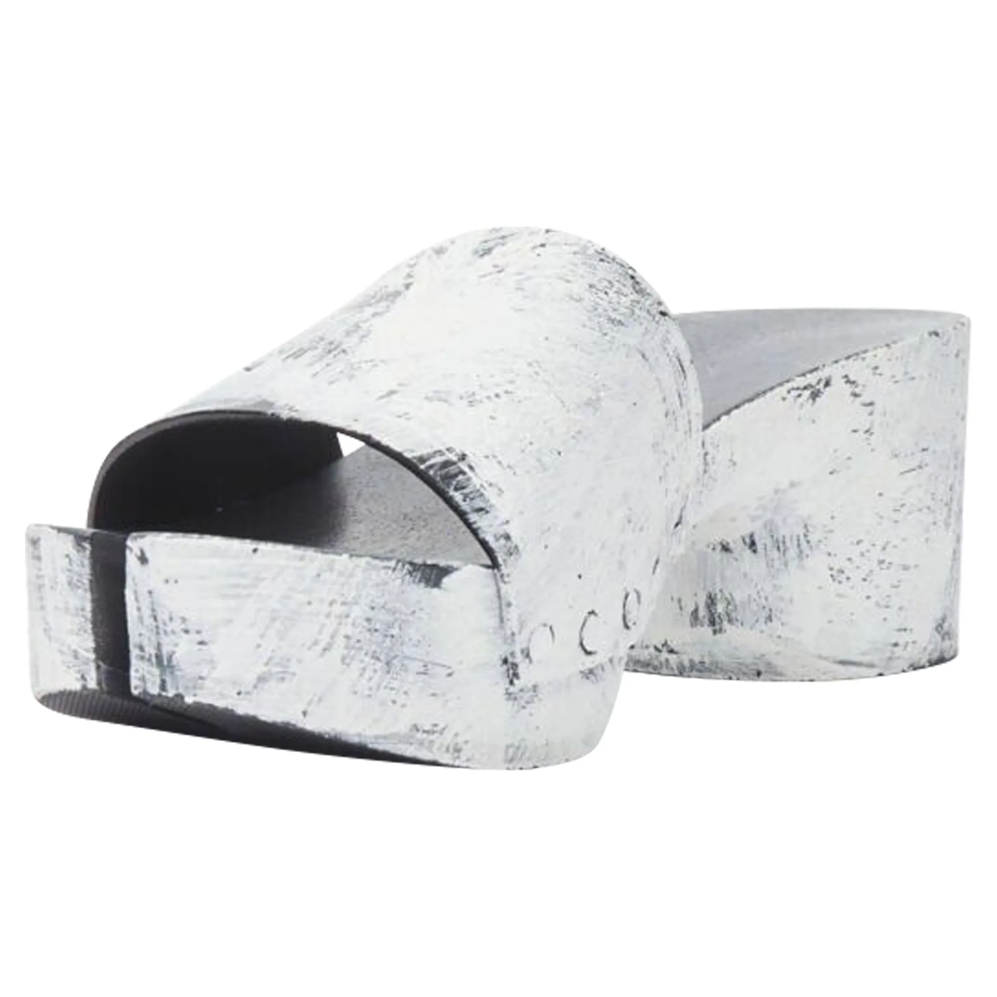 Maison Margiela Tabi painted cone heel wooden clog sandal
