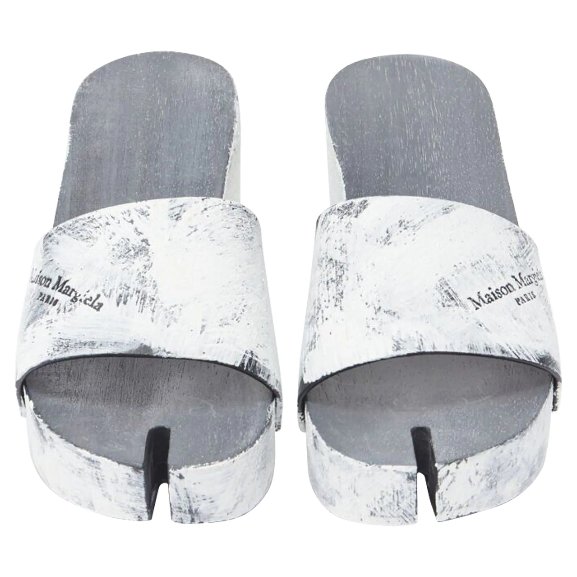 Maison Margiela Tabi painted cone heel wooden clog sandal