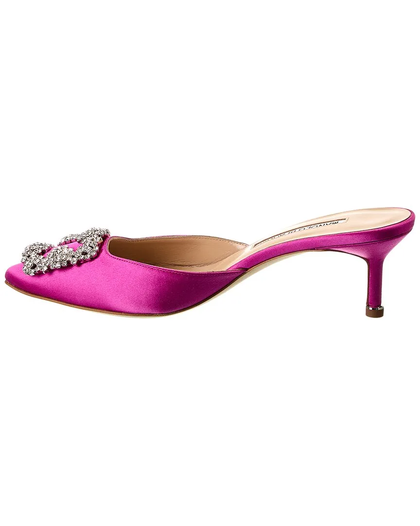 Manolo Blahnik Hangisimu 50 Satin Mule