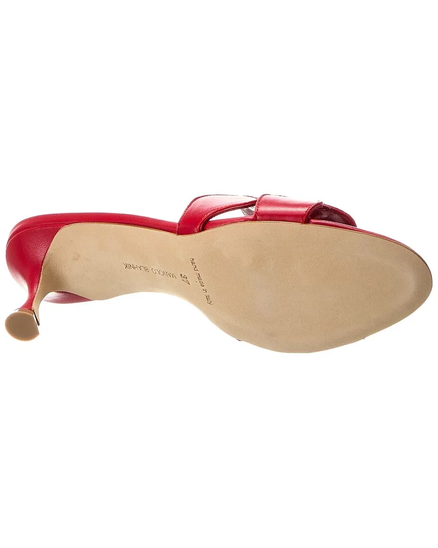 Manolo Blahnik Haribalmu 50 Leather Mule