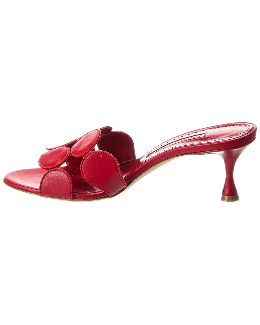 Manolo Blahnik Haribalmu 50 Leather Mule