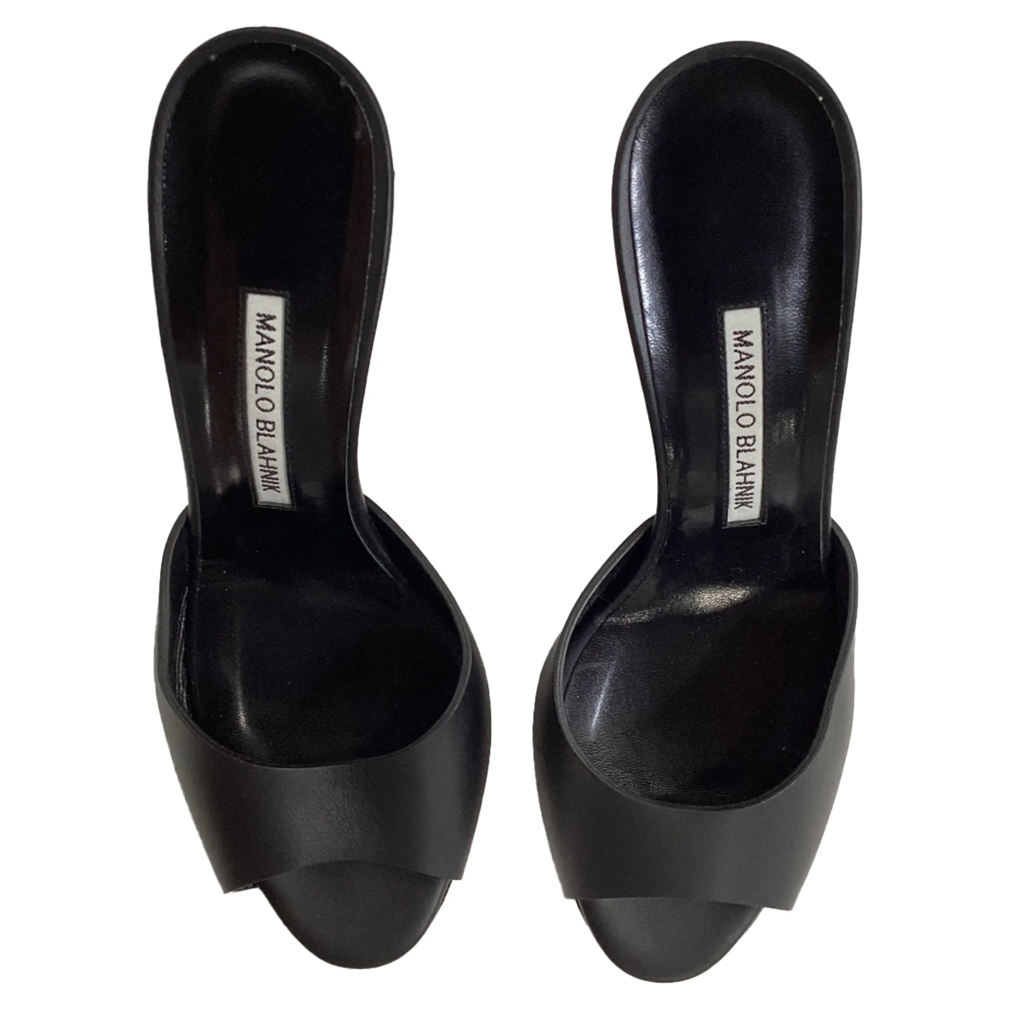 Manolo Blahnik Jadarona Mule Sandals in Black Leather